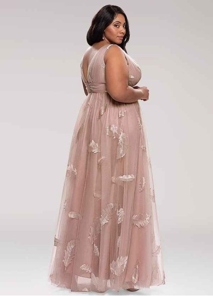 Blush Mark Lost In Paradise Blush Embroidery Tulle Maxi Dress