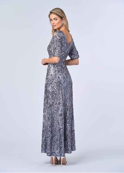 UpStudio Sequin Floral Lace Gown