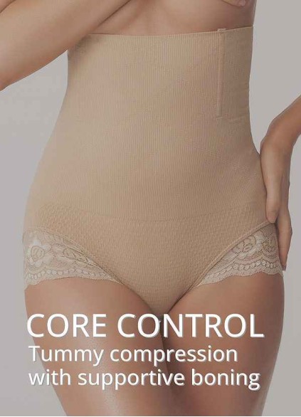 High Waisted Control Butt Lifter Lace Panty